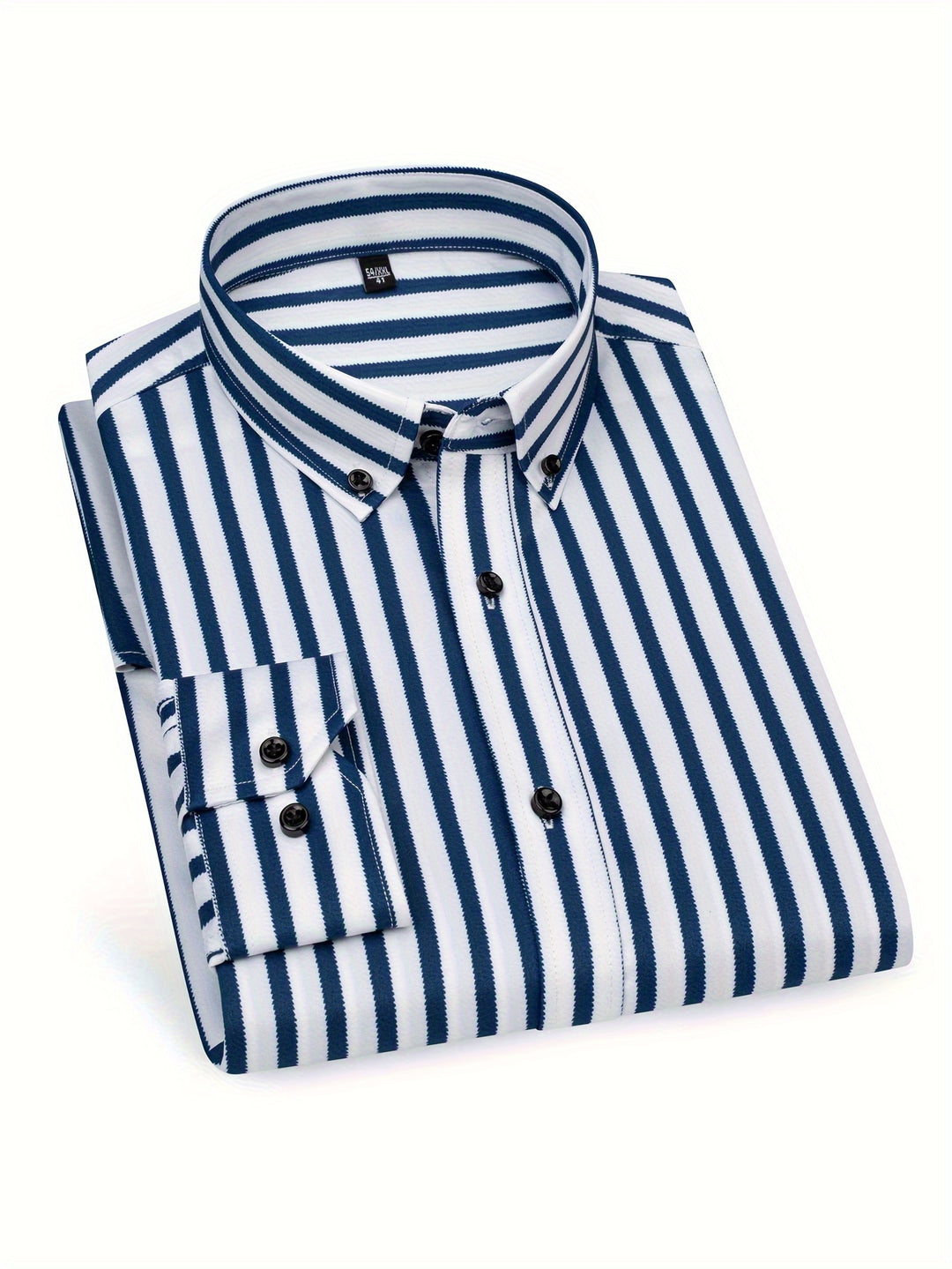 Stroud | Men's Slim Fit Bold Stripe Long Sleeve Dress Shirt