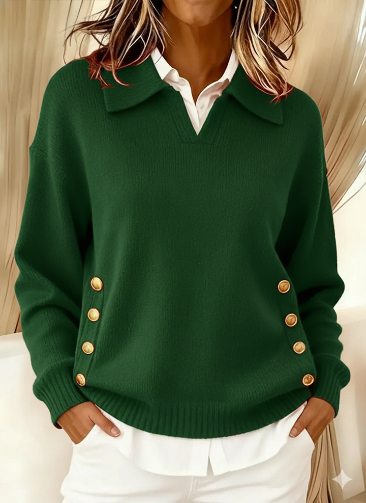 Marjorie | Collared V-Neck Sweater