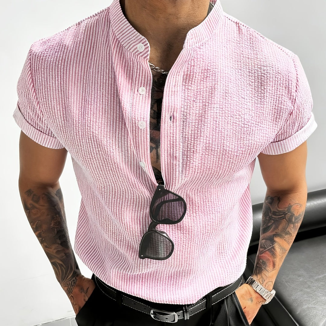 Ledger | Men's Seersucker Striped Short Sleeve Shirt
