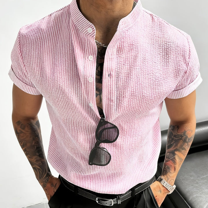 Ledger | Men's Seersucker Striped Short Sleeve Shirt