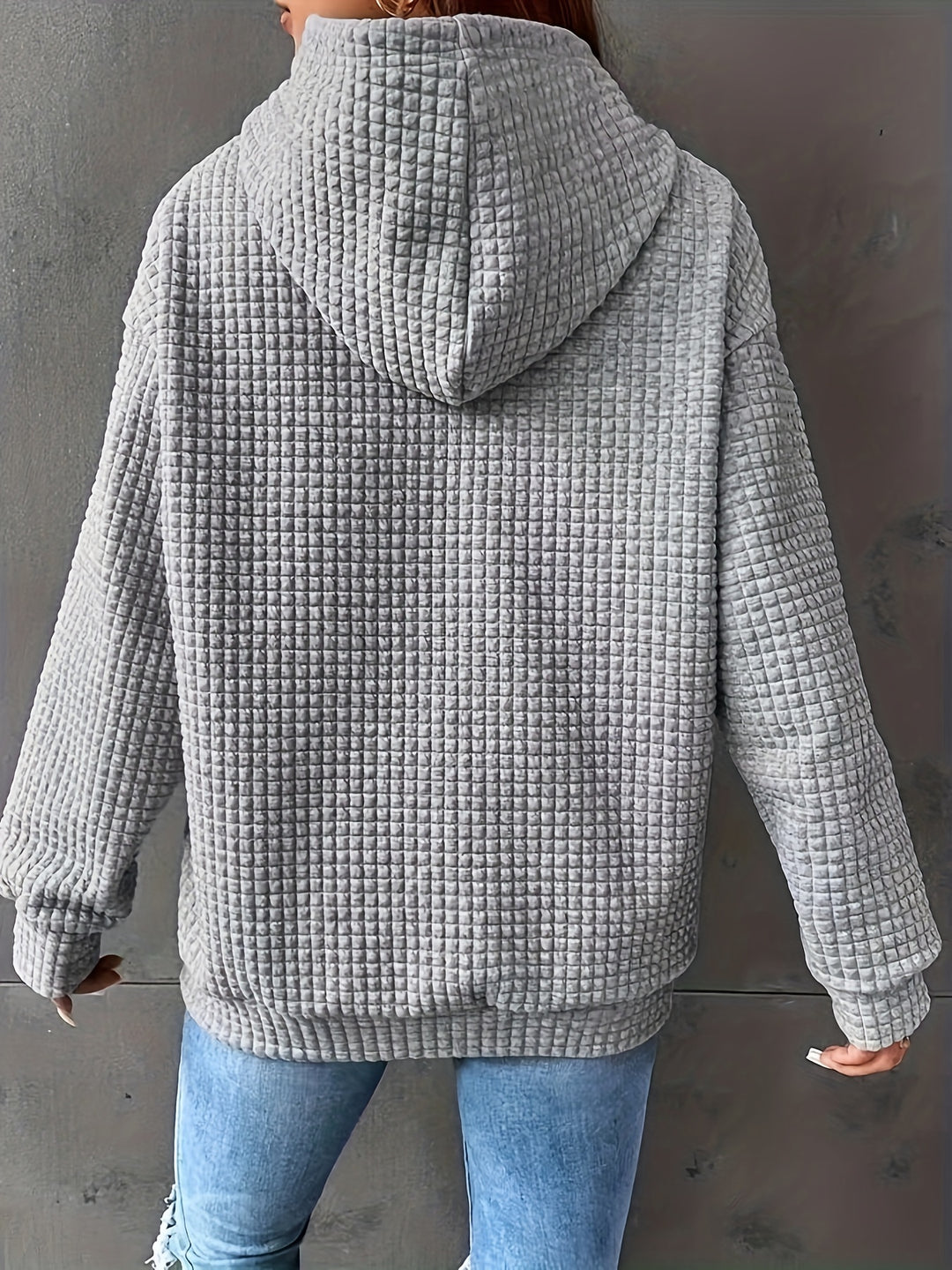 Marion | Textured Waffle-Knit Hoodie