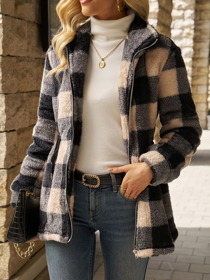 Aubrey | Cozy Plaid Hooded Jacket