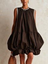 Noémie | Sleeveless Bubble-Hem Mini Dress