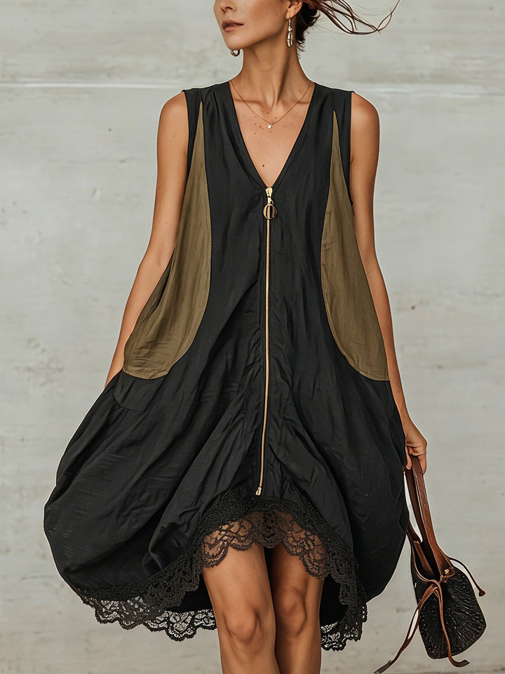 Liliane | Relaxed Zip-Front Tulip Dress