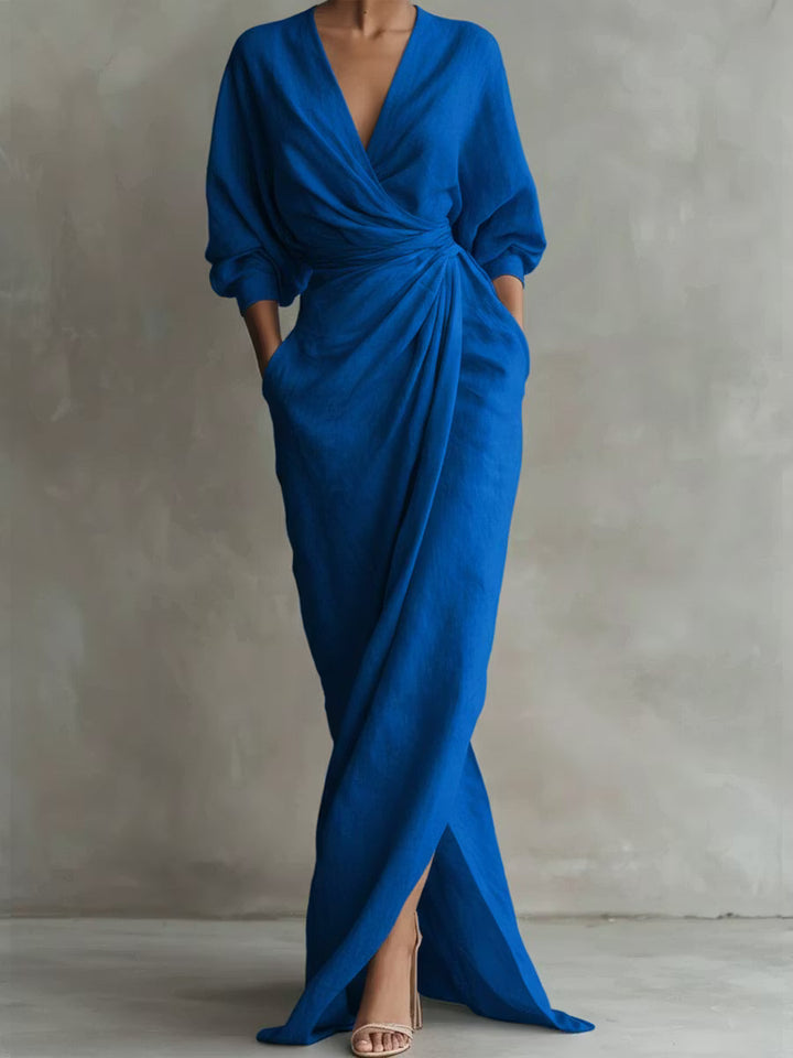 Marigold | Draped Wrap Maxi Dress
