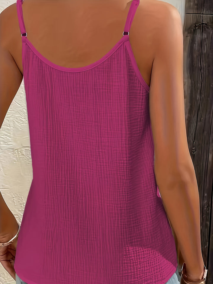 Adaira | Textured Button-Front Cami Top