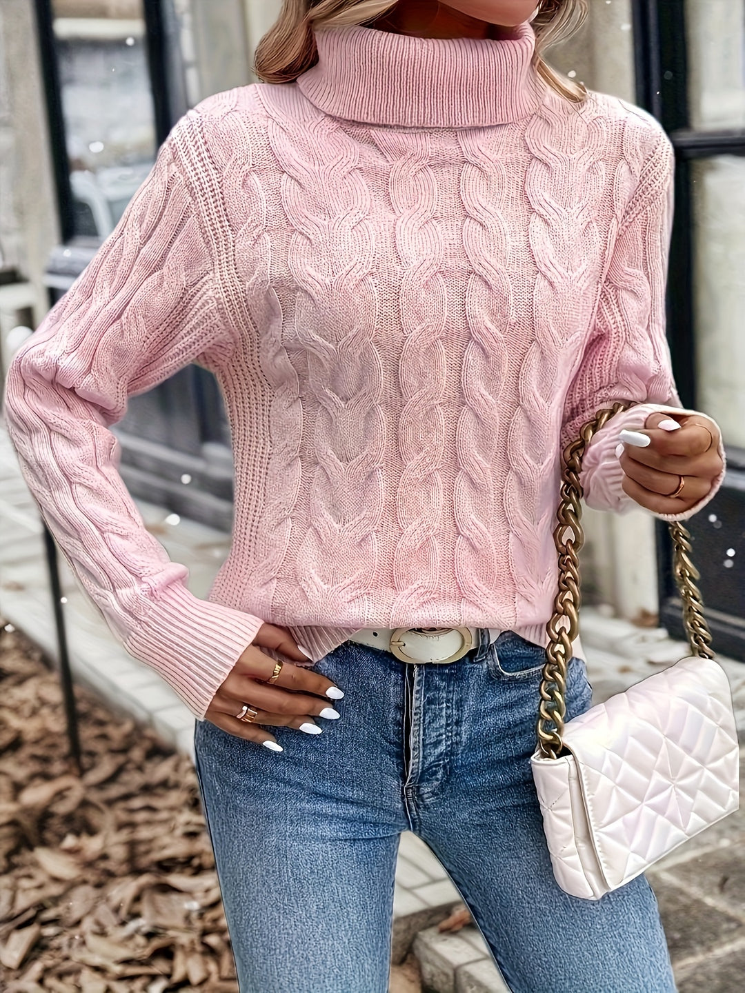 Prudence | Cable-Knit Turtleneck Sweater