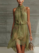 Solange | Floral Halter Mini Dress
