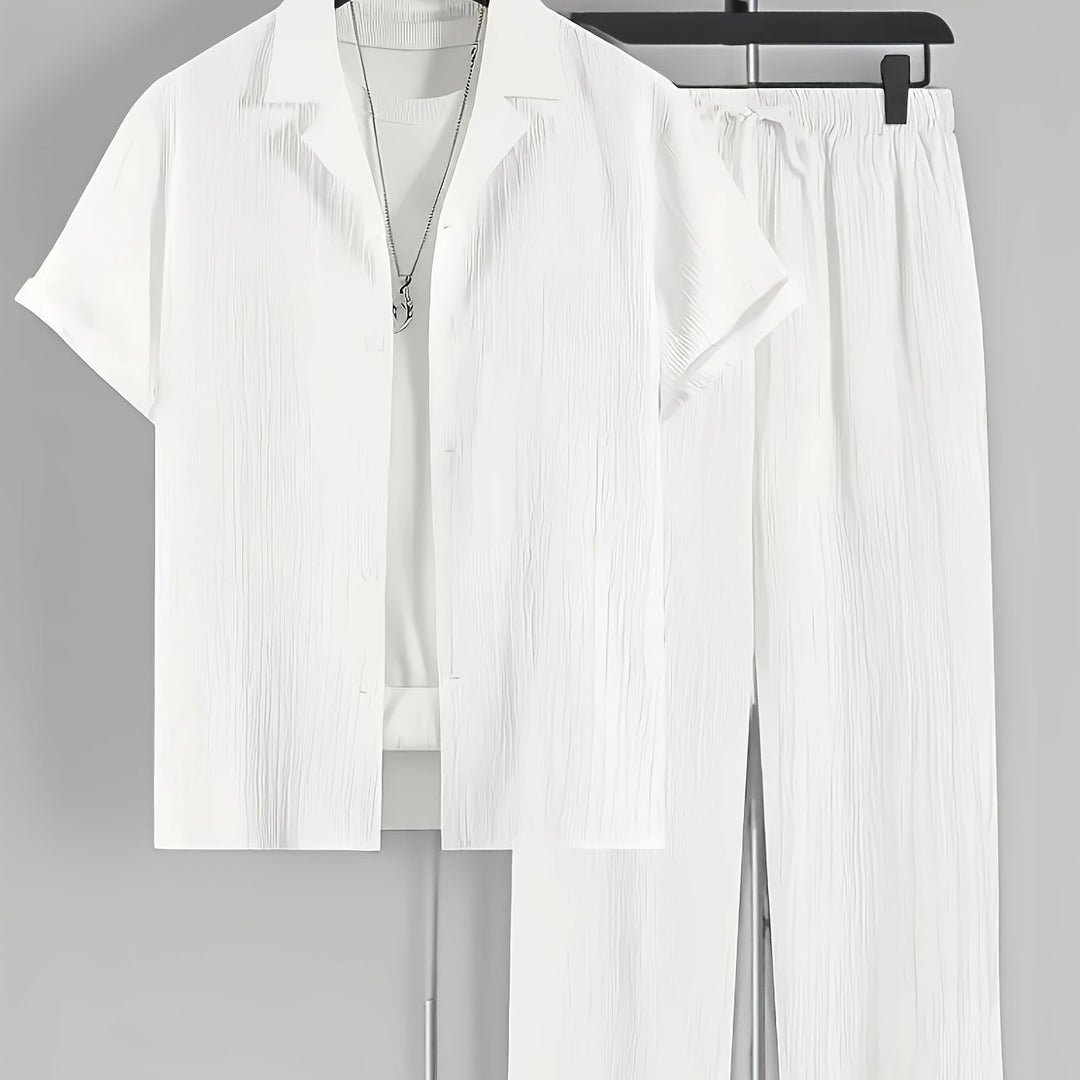 Elliot | Men's Cuban Collar Shirt & Pants Set