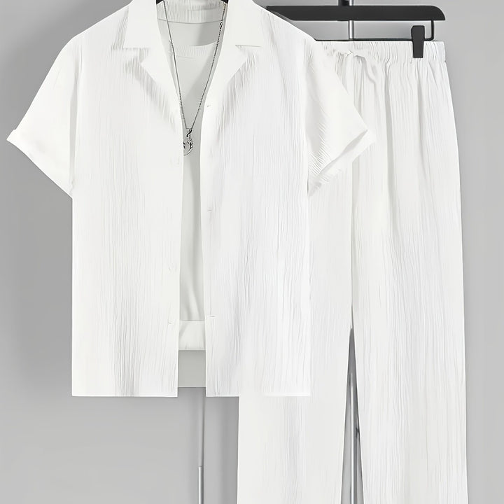 Elliot | Men's Cuban Collar Shirt & Pants Set