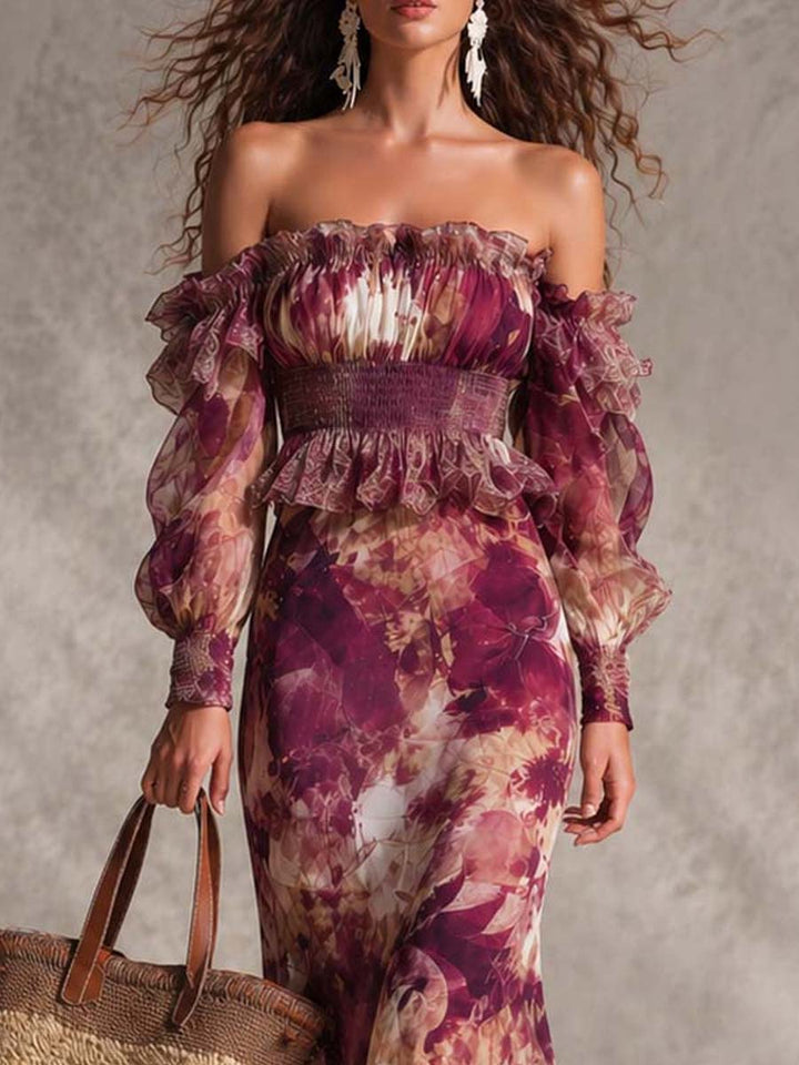 Vivienne | Off-Shoulder Ruffled Maxi Dress