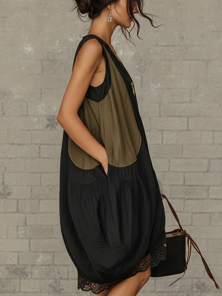 Liliane | Relaxed Zip-Front Tulip Dress