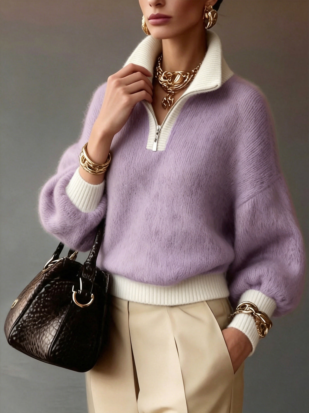 Sylvia | Relaxed Half-Zip Sweater