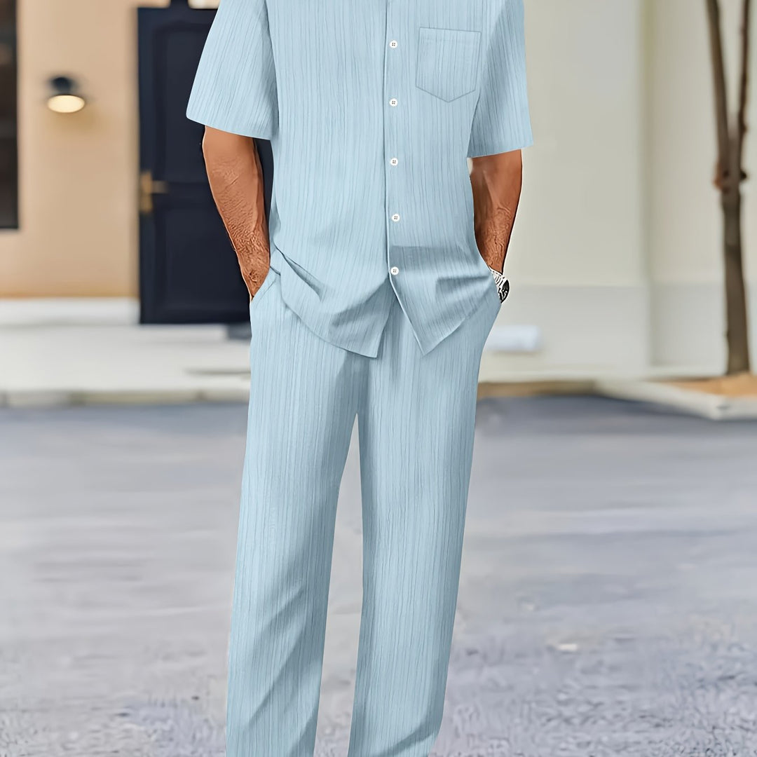 Landon | Men's Short Sleeve Shirt & Trousers Set