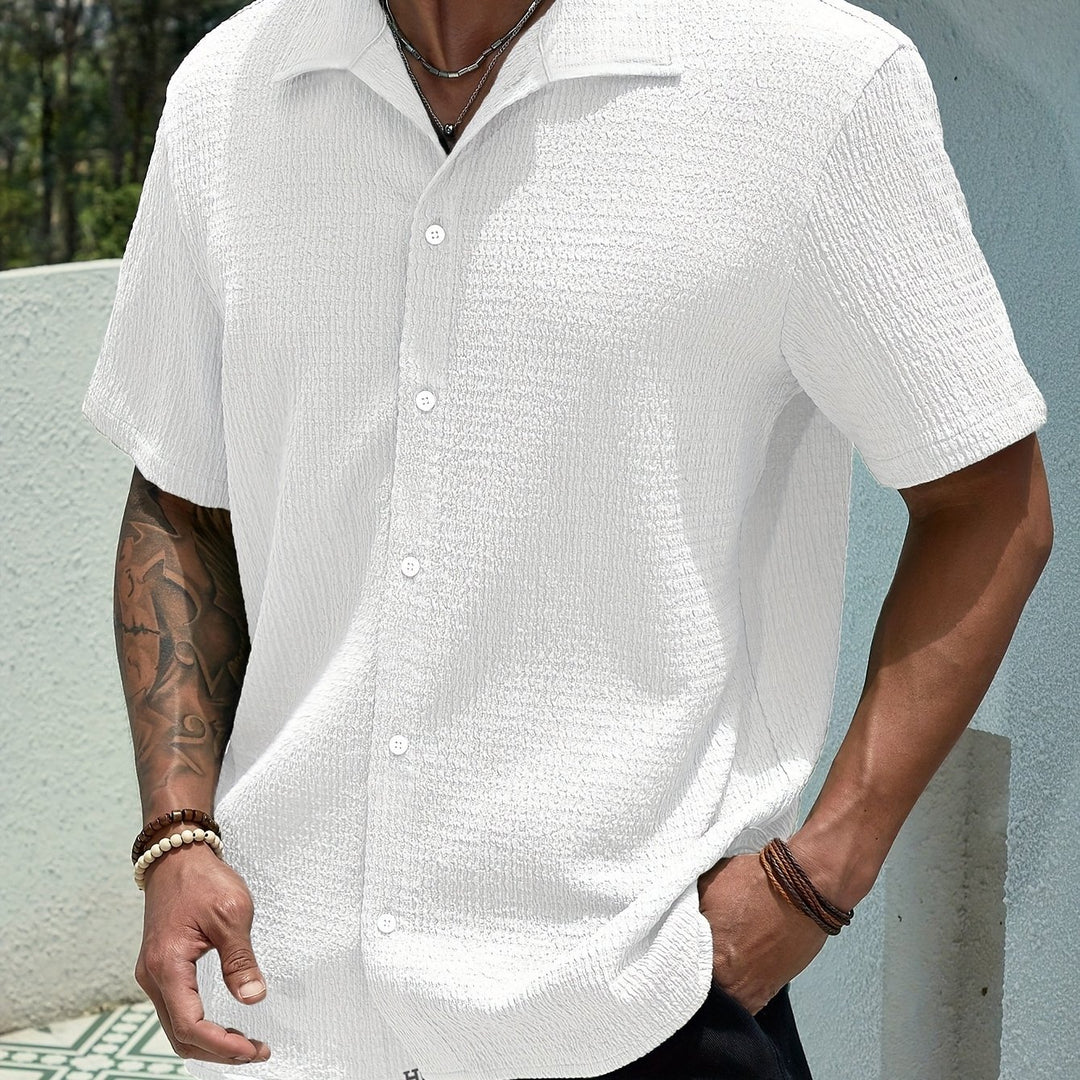 Russell | Men's Textured Camp Collar Short Sleeve Shirt