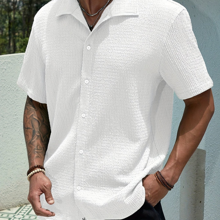 Russell | Men's Textured Camp Collar Short Sleeve Shirt