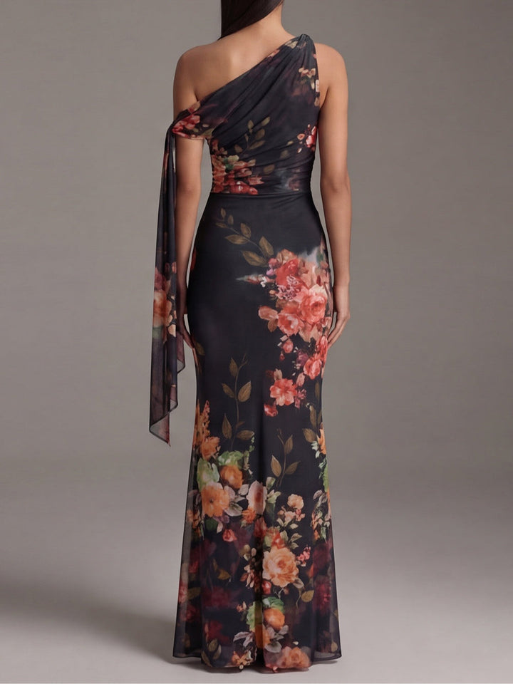 Celestine | One-Shoulder Floral Maxi Dress