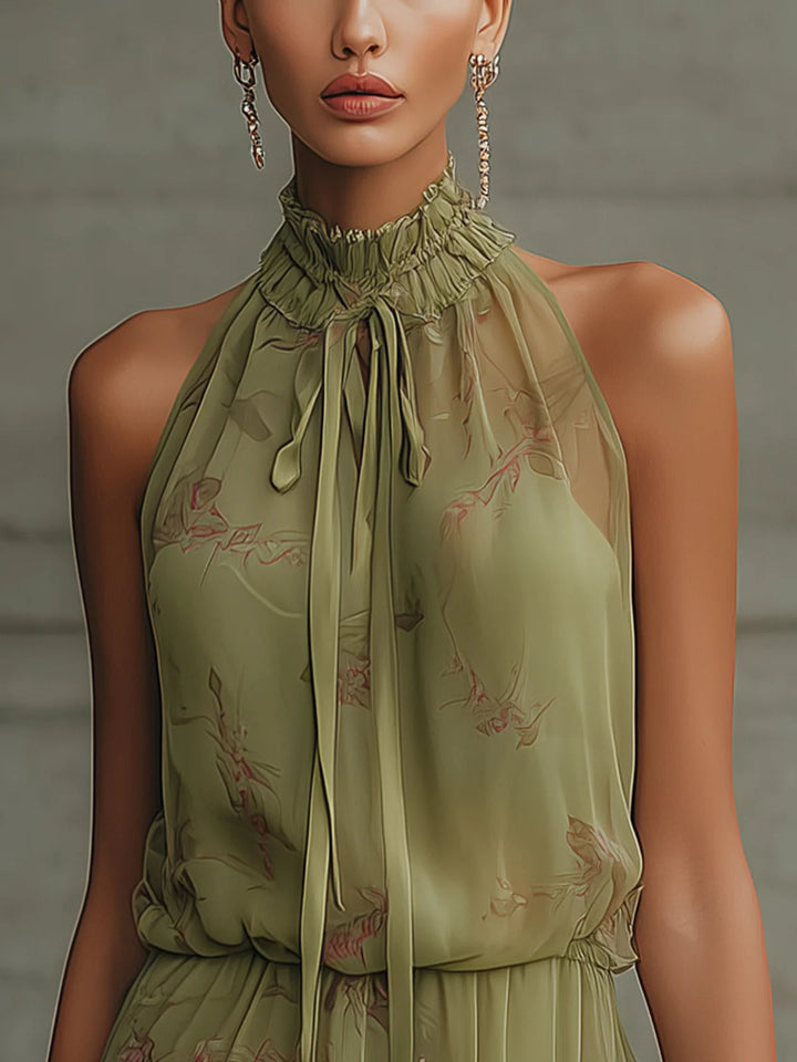 Solange | Floral Halter Mini Dress