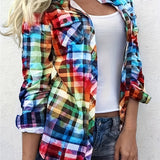 Fiona | Vibrant Plaid Button-Front Shirt