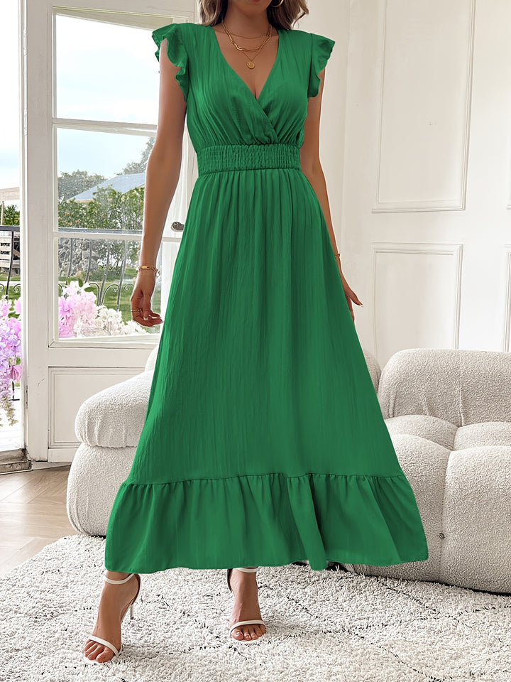 Seraphina | Ruffled V-Neck Midi Dress