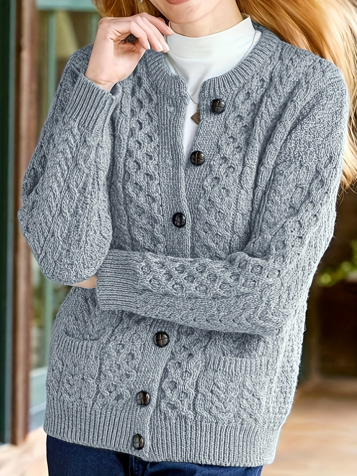Delphine | Cable-Knit Button Cardigan