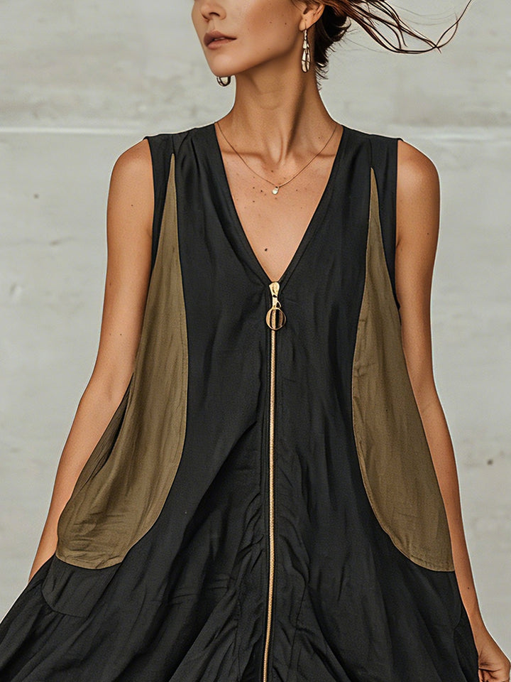 Liliane | Relaxed Zip-Front Tulip Dress