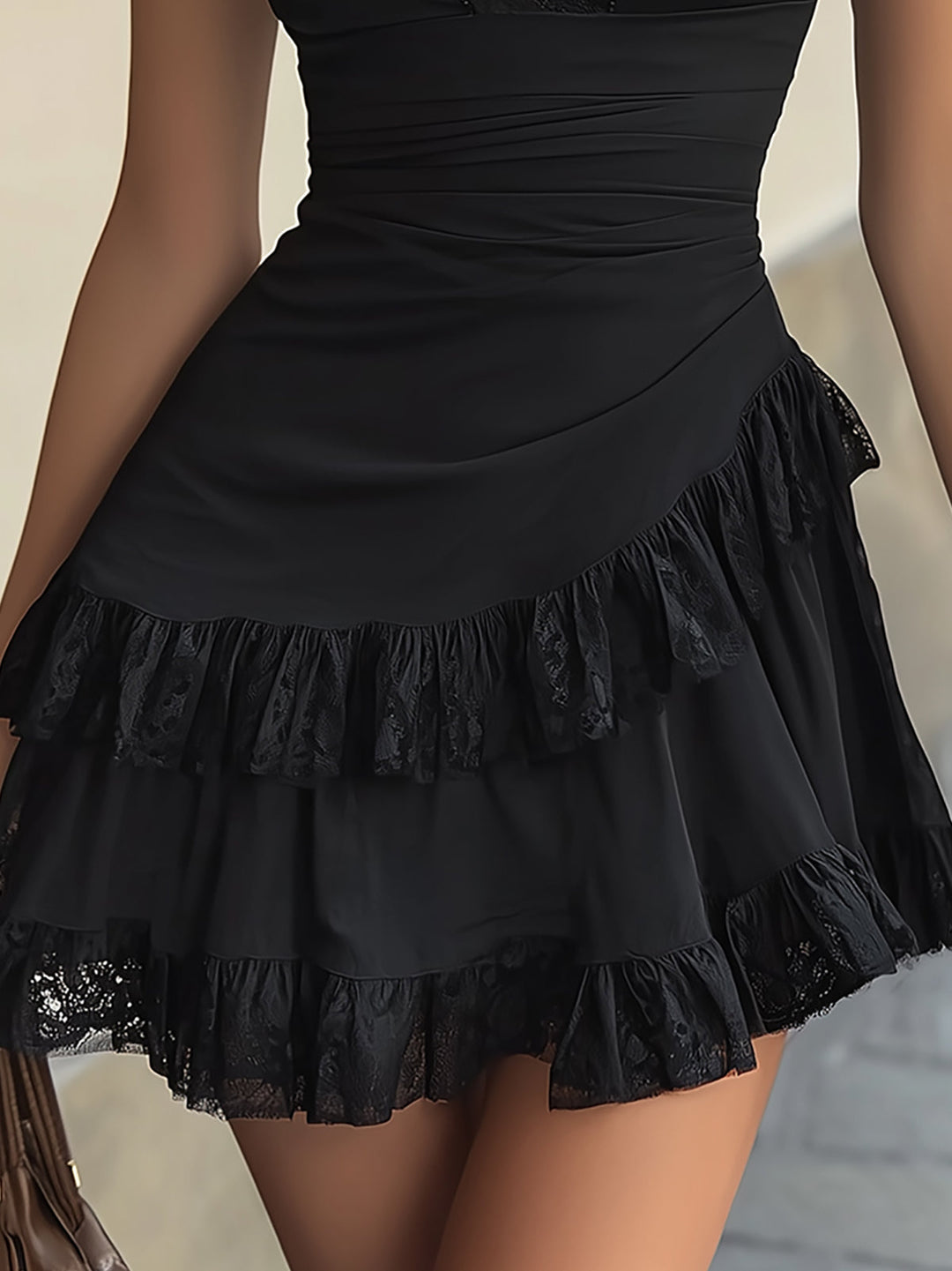 Amelie | Ruffled Lace Mini Dress