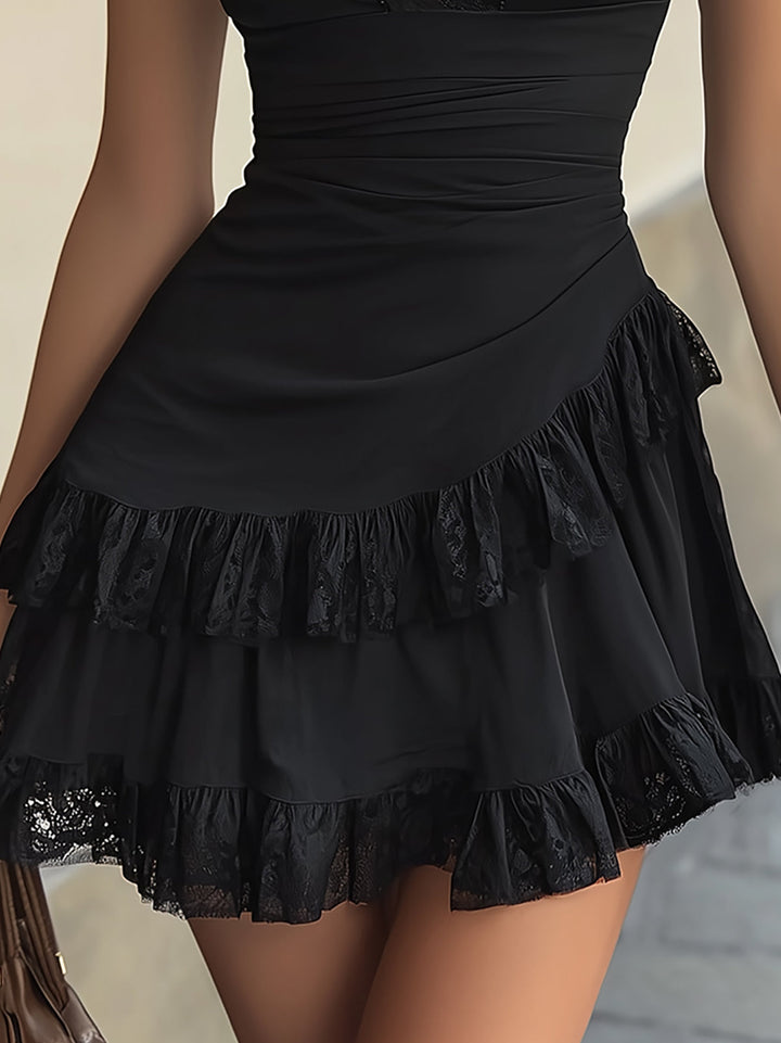Amelie | Ruffled Lace Mini Dress