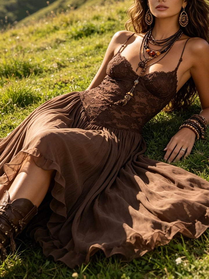 Rosella | Bohemian Corset Maxi Dress