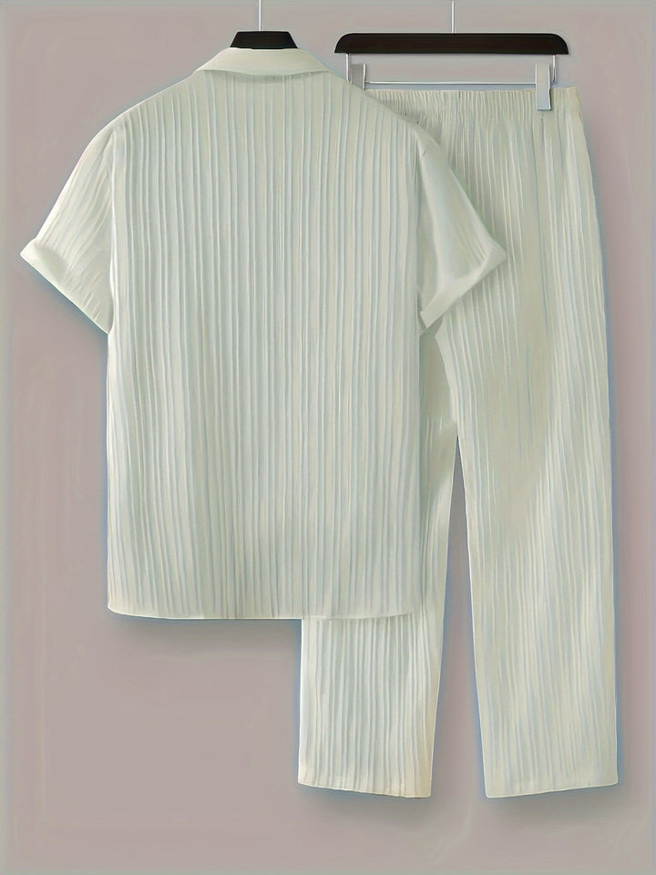 Elliot | Men's Cuban Collar Shirt & Pants Set