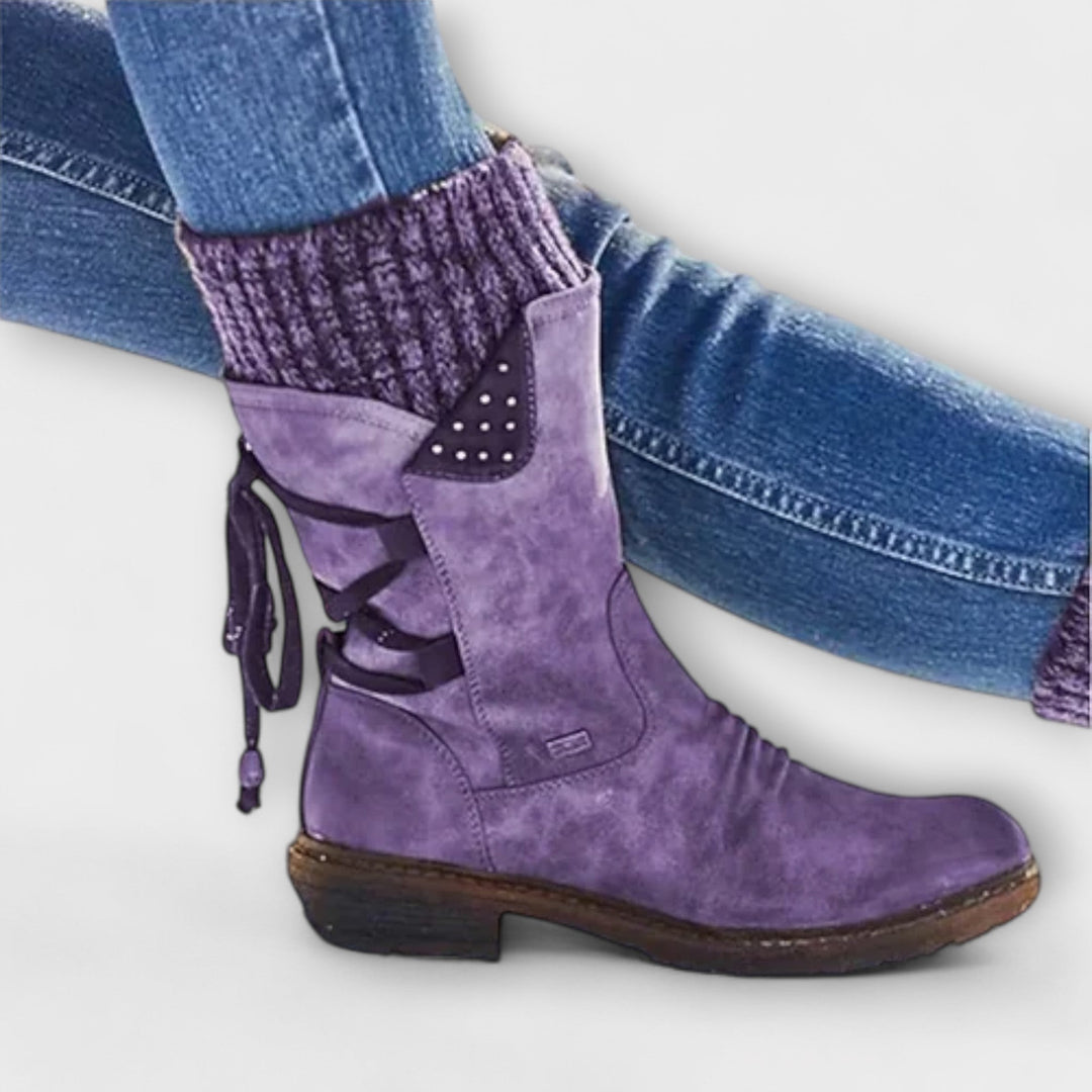 Marlowe | Cozy-Knit Cuff Mid-Calf Boots