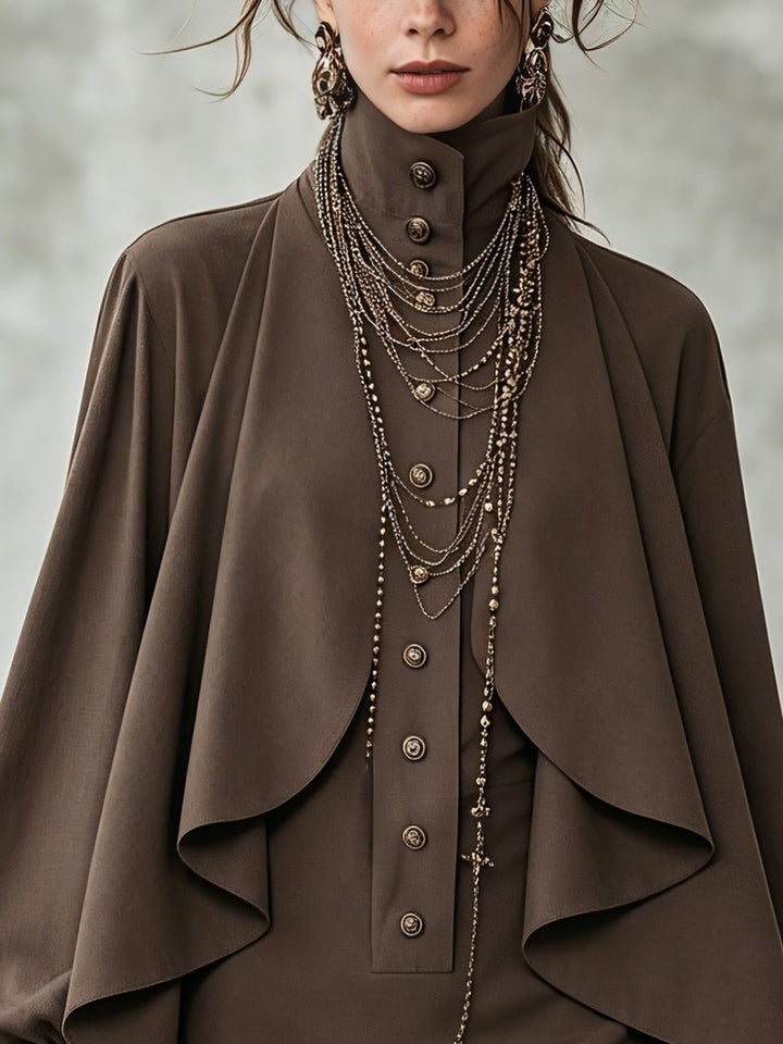 Ophelia | High-Neck Cape Mini Dress