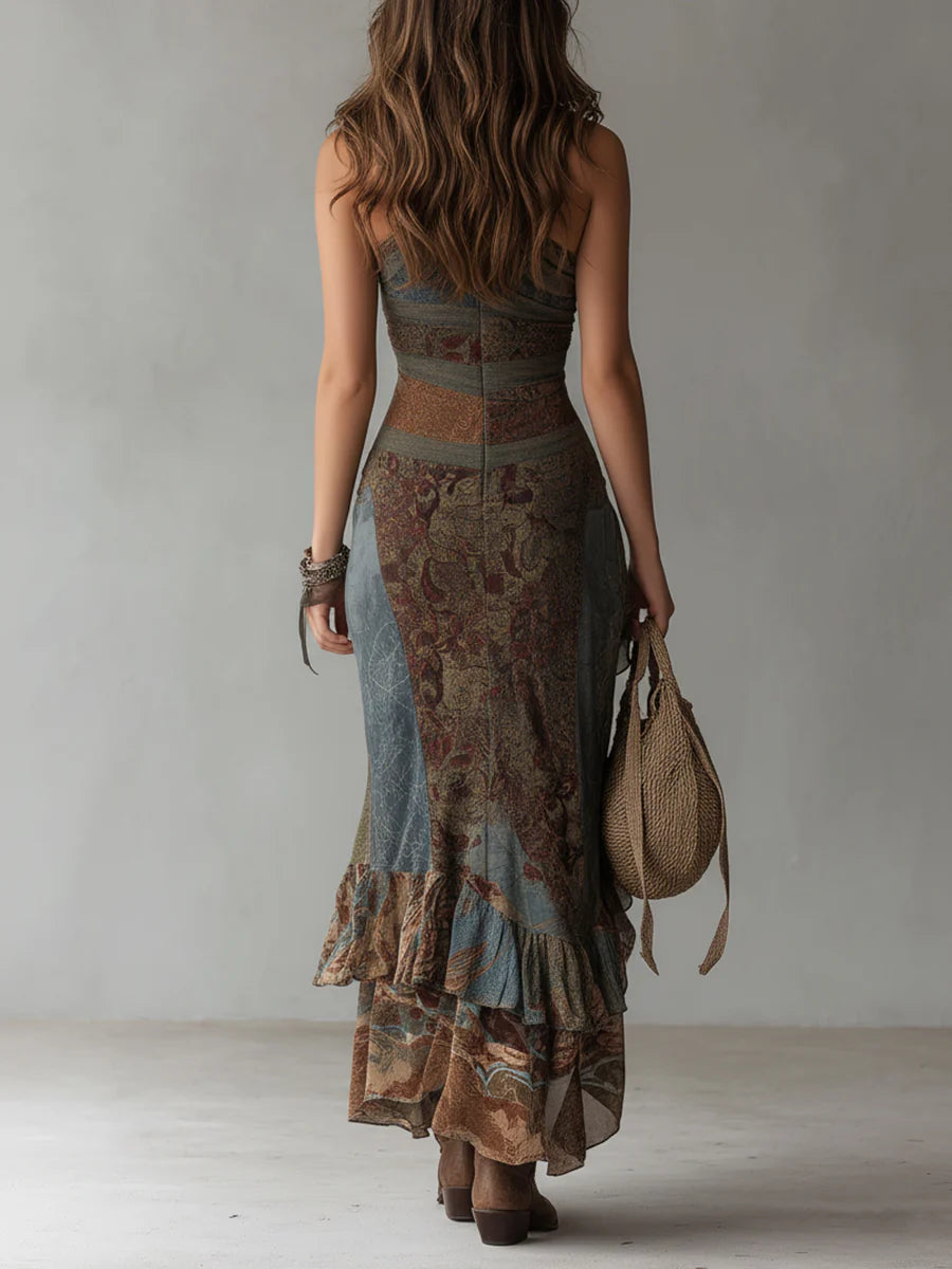 Noelle | Artful One-Shoulder Maxi Dress