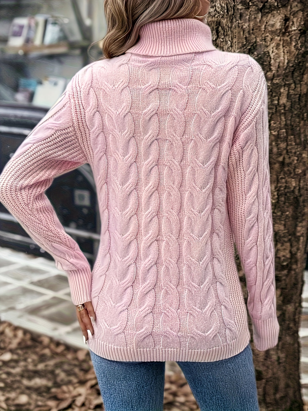 Prudence | Cable-Knit Turtleneck Sweater