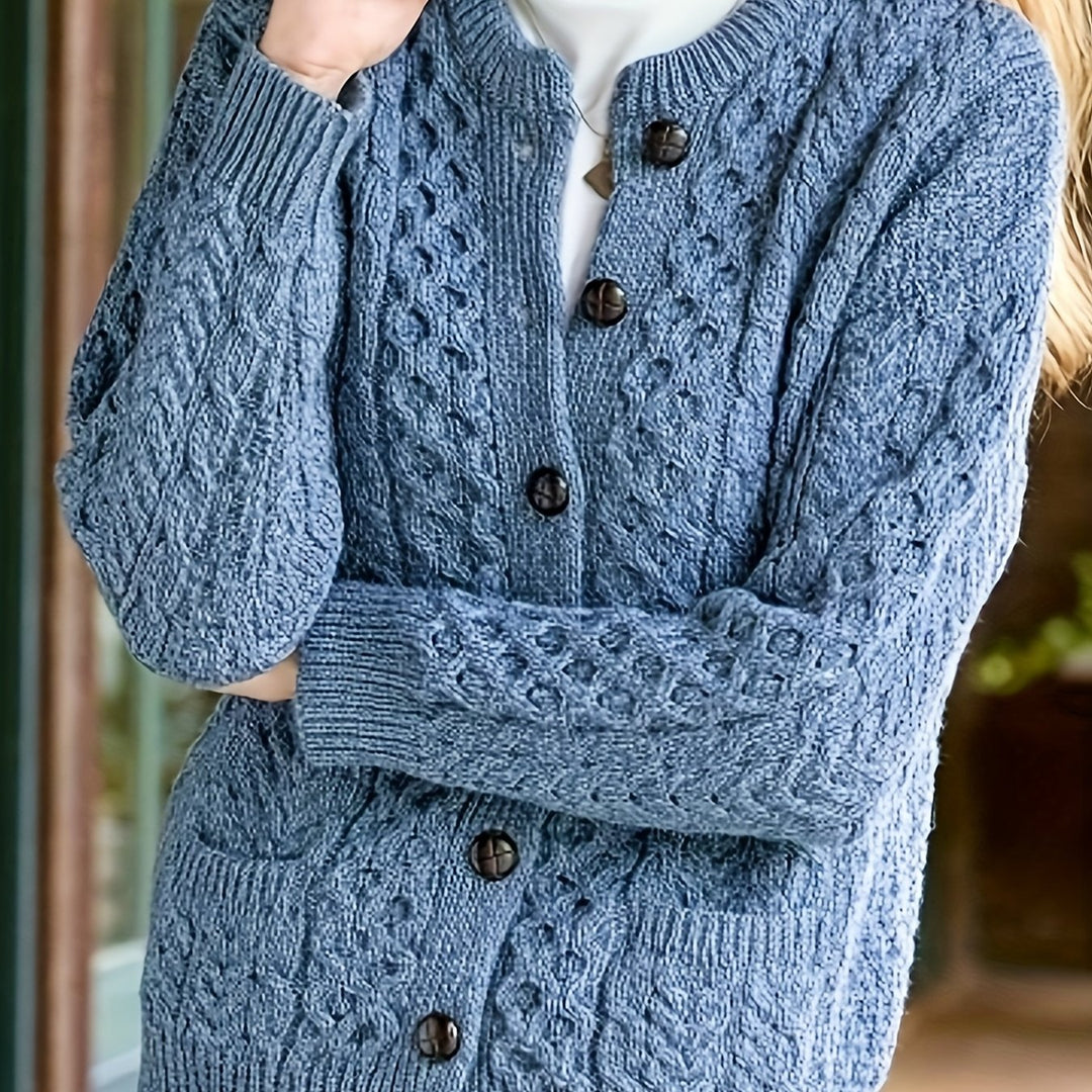 Delphine | Cable-Knit Button Cardigan