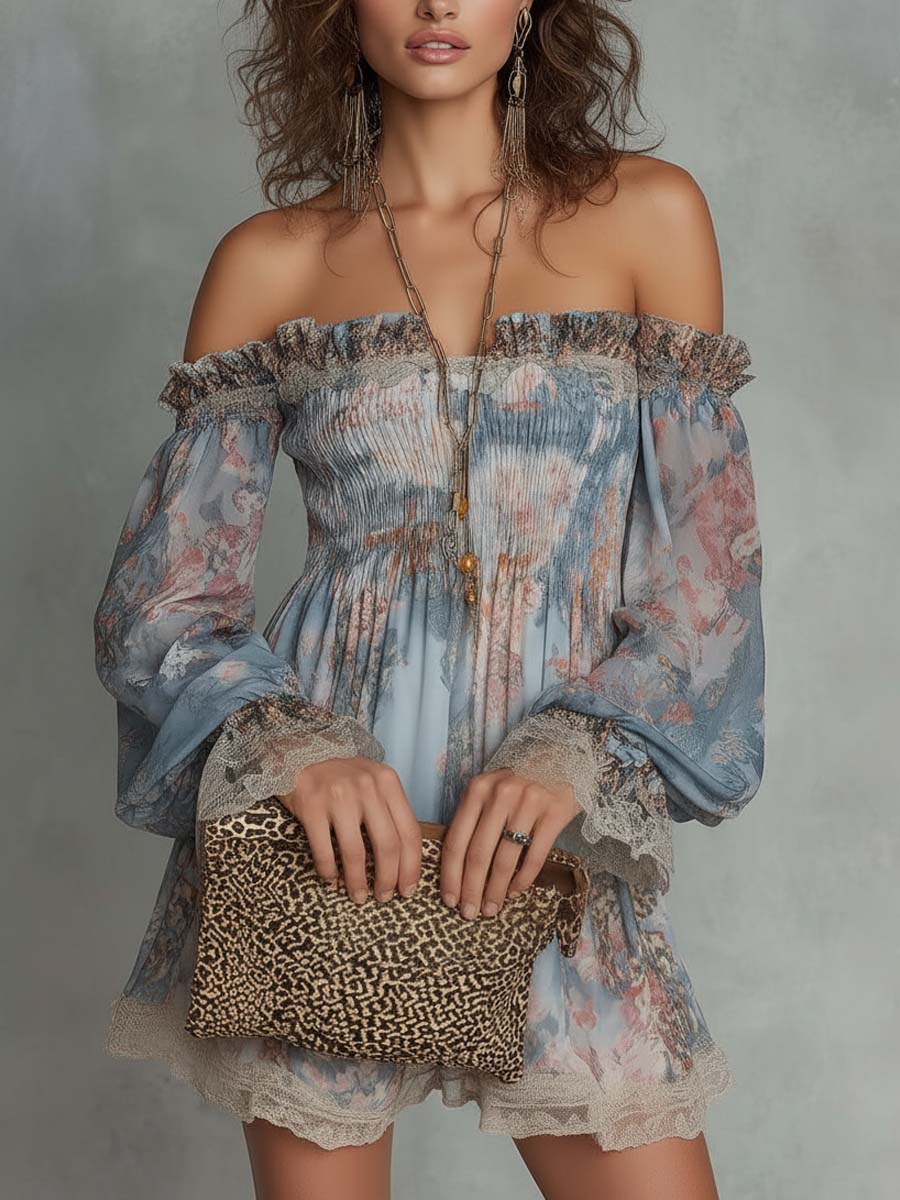 Ondine | Off-Shoulder Ruffled Mini Dress