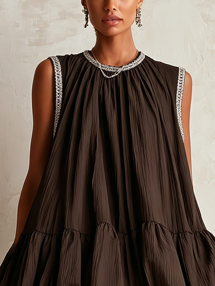 Noémie | Sleeveless Bubble-Hem Mini Dress