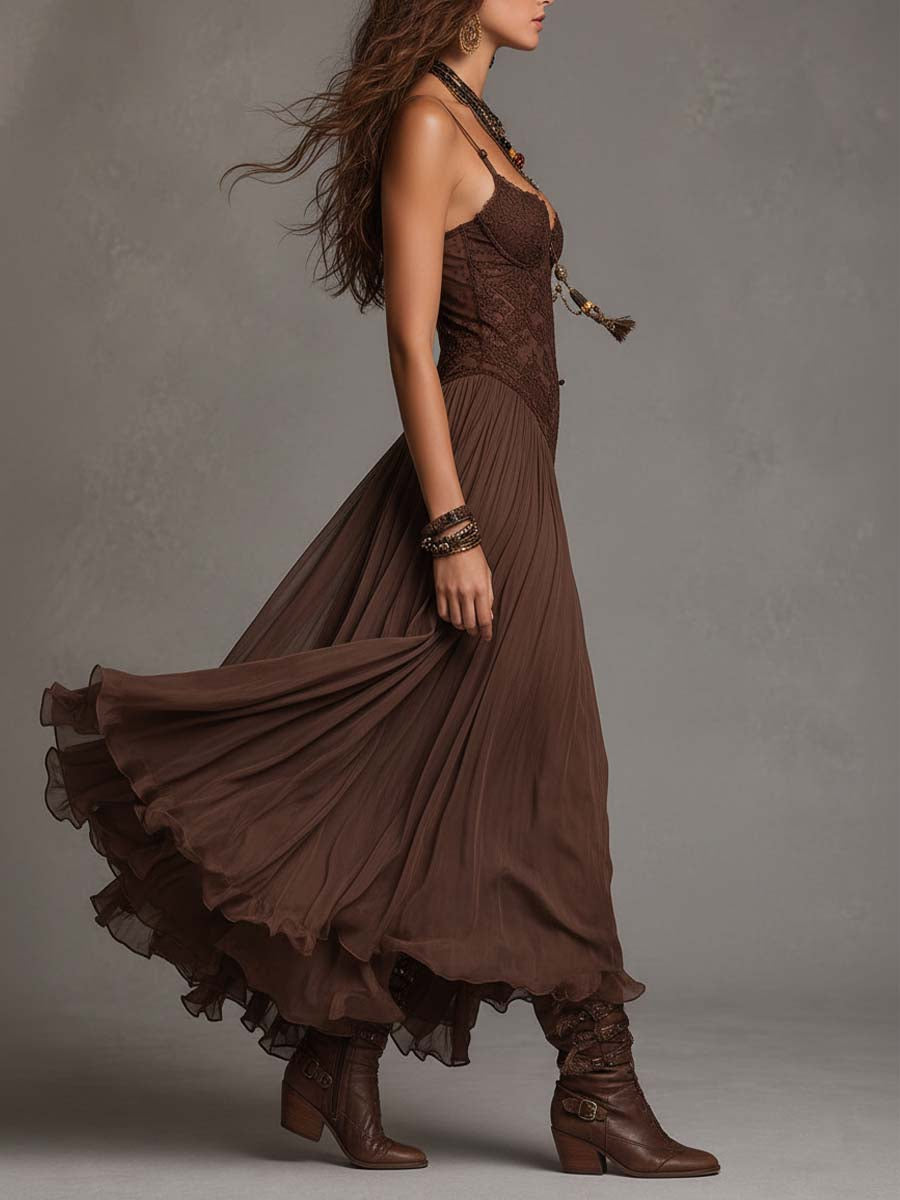 Rosella | Bohemian Corset Maxi Dress
