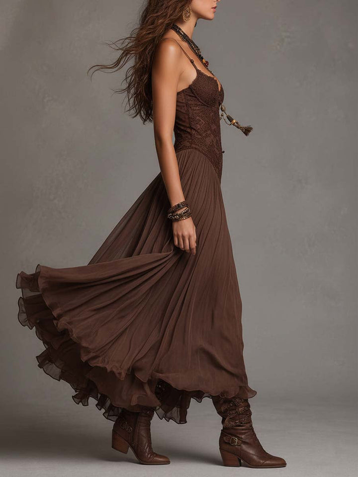 Rosella | Bohemian Corset Maxi Dress