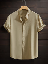 Harlan | Men's Textured Stand Collar Short Sleeve Shirt