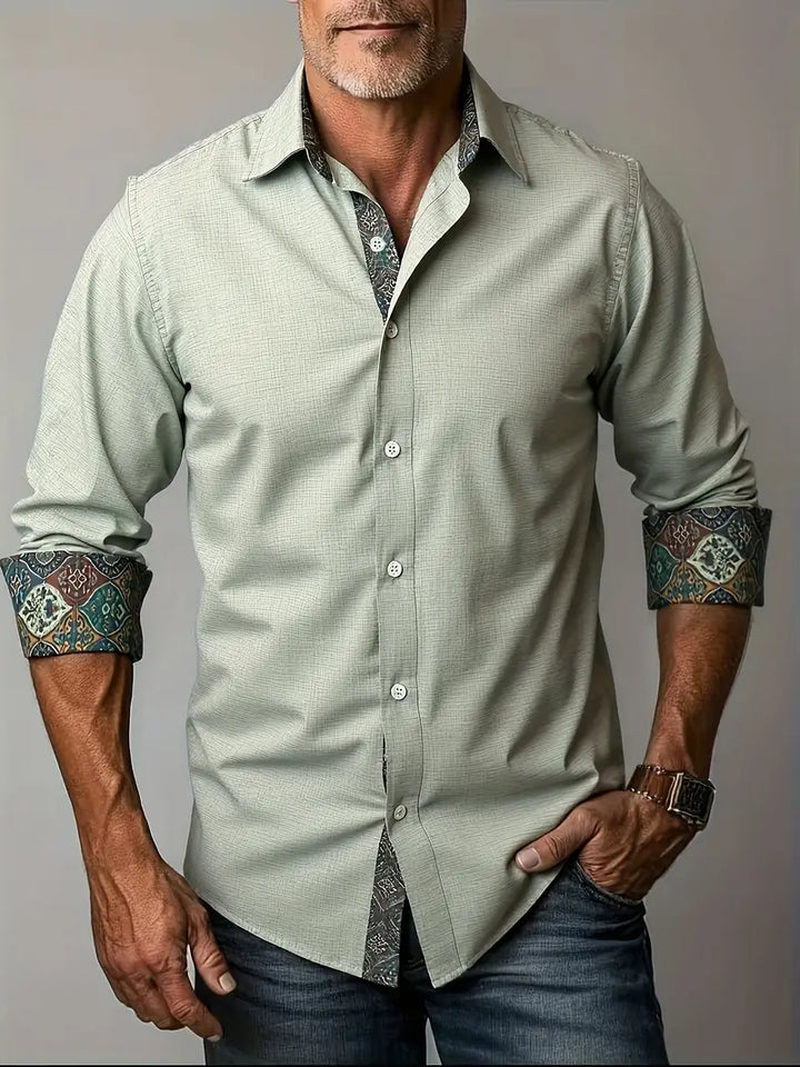 Rowland | Refined Contrast-Trim Button-Up Shirt
