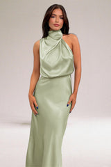 Seraphina | Draped Halter Evening Dress