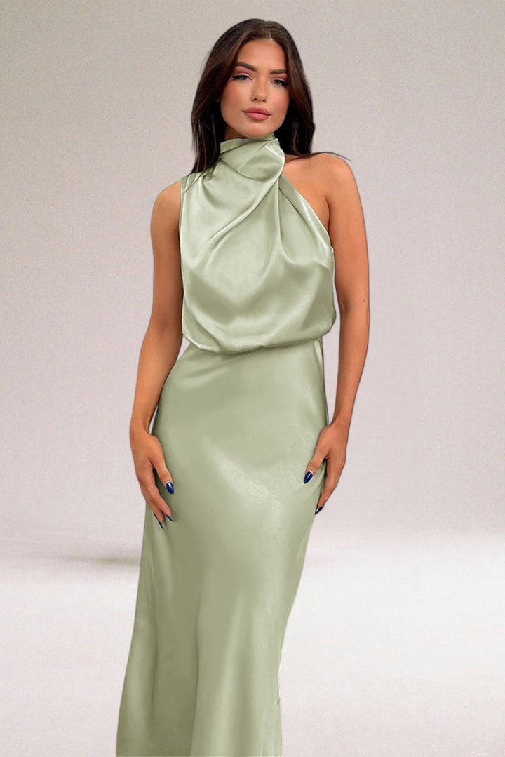 Seraphina | Draped Halter Evening Dress