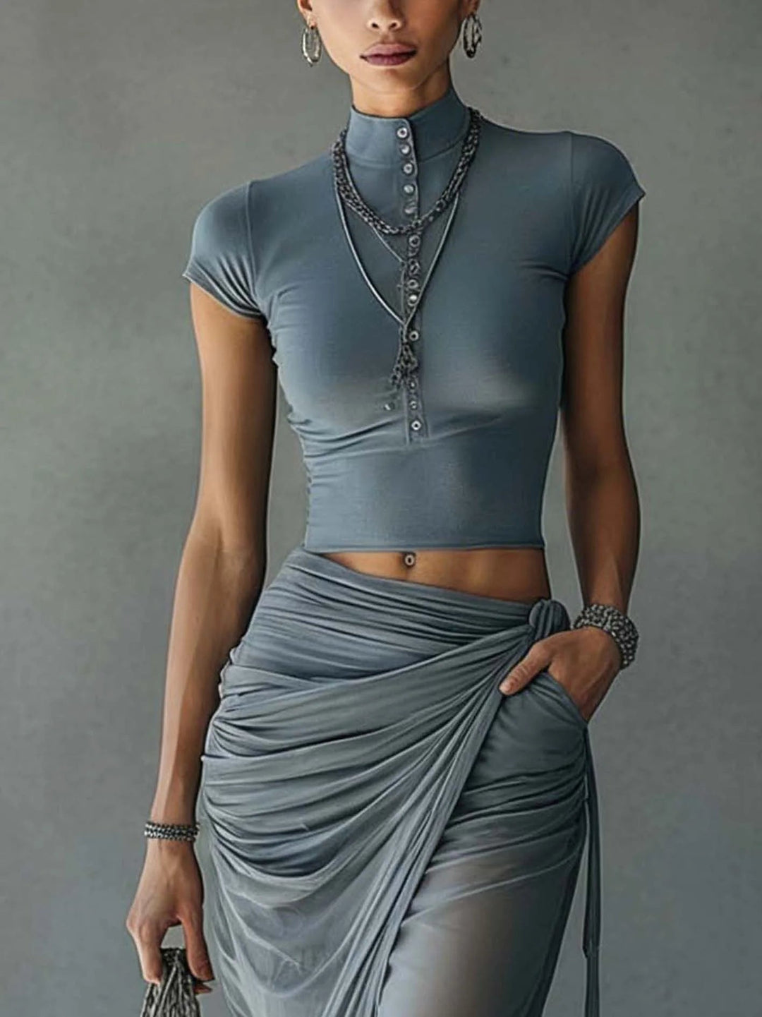 Elowen | Draped Two-Piece Set