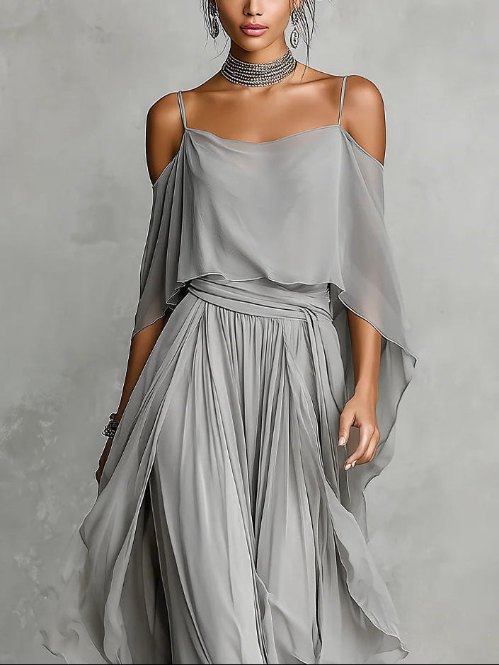 Brigitte | Flowing Off-Shoulder Two-Piece Set