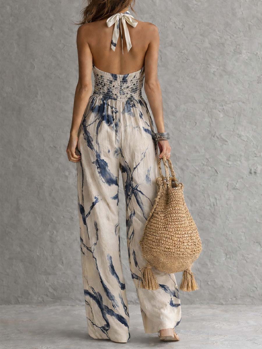 Aveline | Halter-Neck Wide-Leg Jumpsuit
