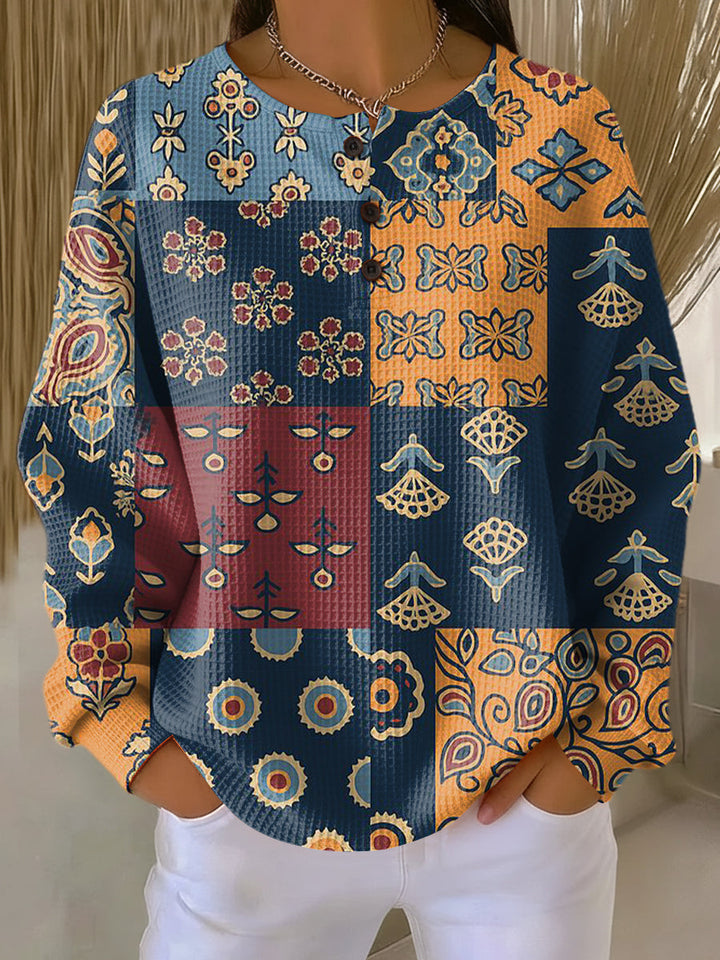 Cara | Patchwork Floral Sweater