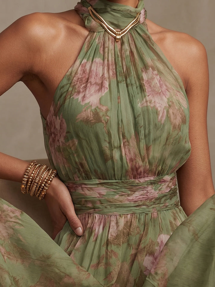 Nadine | Floral Halter Maxi Dress