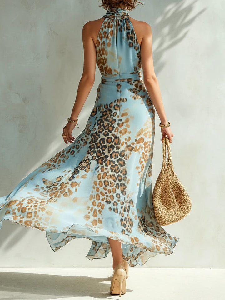 Seraphel | Flowing Animal-Print Maxi Dress