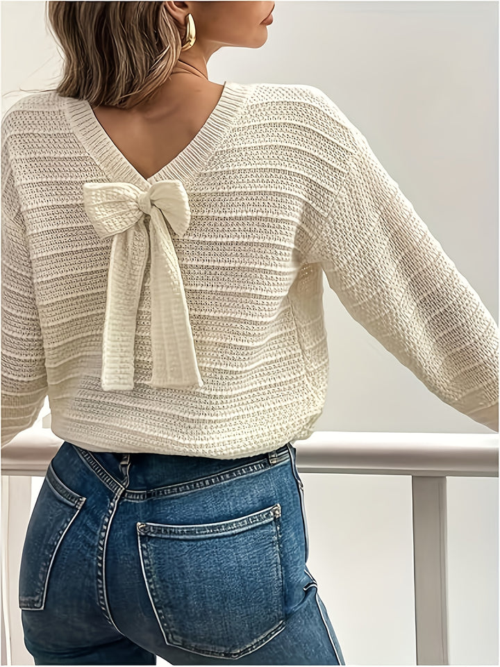 Daphne | Bow-Neck Knit Sweater